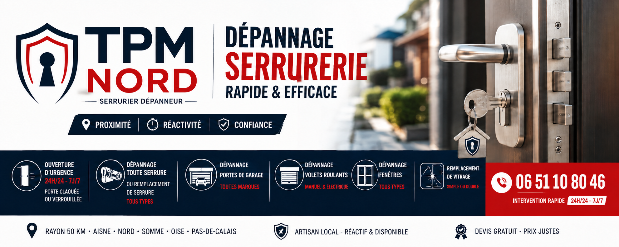 TPM Nord, dépannage serrurerie rapide et efficace